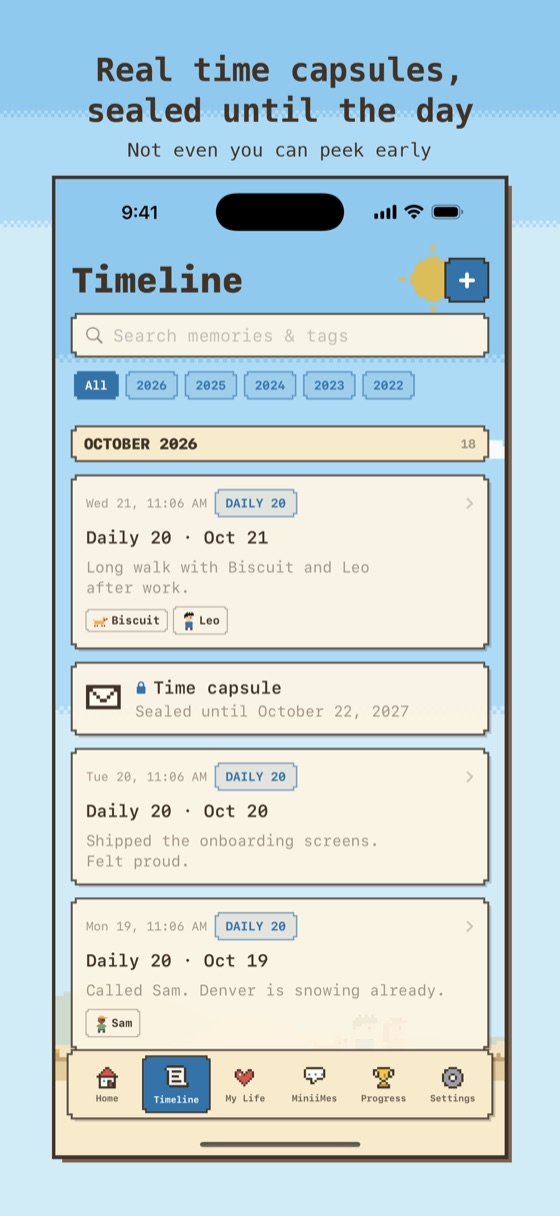 Timeline of memories